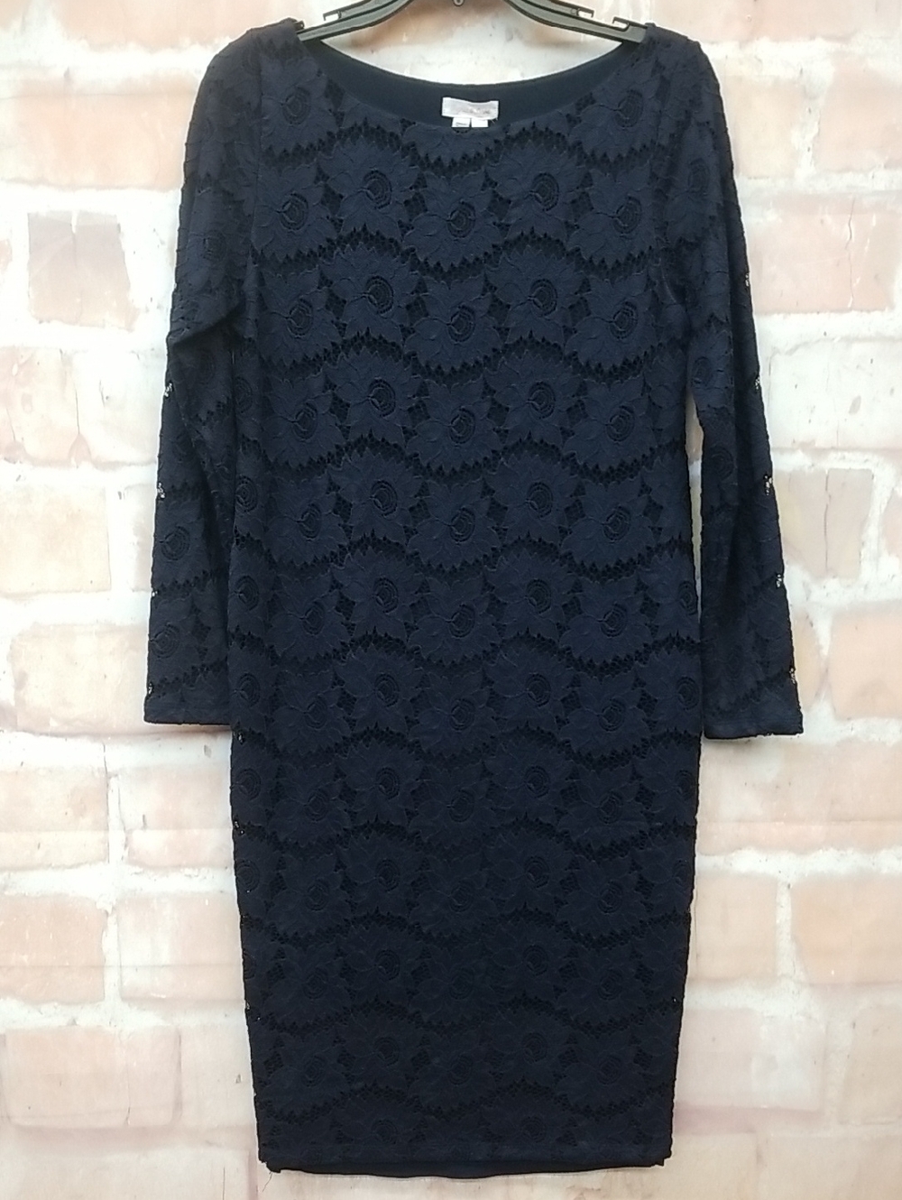 NWT Ingrid & Isabel Navy Lace Long Sleeve Sheath Dress